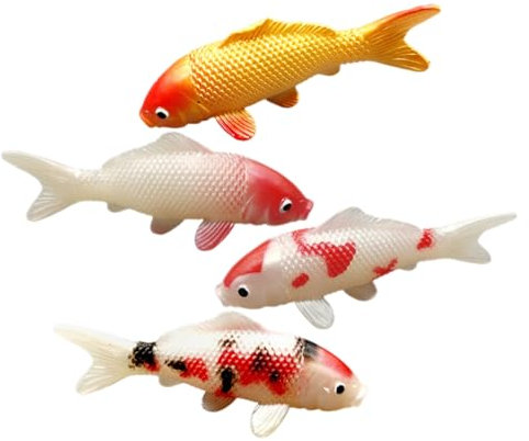 YARNOW Elegante 4-teilige Künstliche Karpfen-Dekoration Für Aquarien Lebendige Aquarien-Ornamente Für Wassertanks