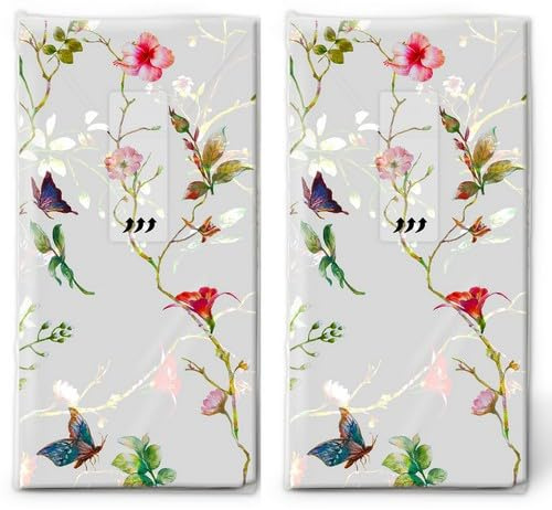 20 einzelne Taschentücher Blumen Zerbrechliche Blumen. 2 Packungen mit 10 einzelnen Papiertaschentücher bedruckt als Geschenk.