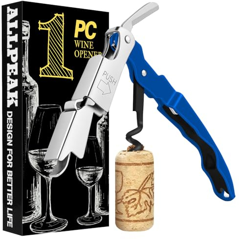 Allpeak Kellnermesser Korkenzieher Wein Weinöffner - 1PC Vielseitig Korkenzieher Weinflaschenöffner Wine Opener Bottle Opener Wein öffner, Küche, Kochen & Backen Barzubehör Kellnermesser - Blau