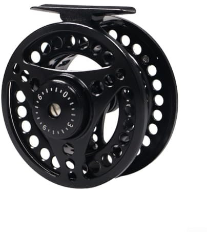 CNC-gefräste Metall-Fliegenrolle mit einstellbarer Kraft für Salzwasser, 56 mm Durchmesser, Schwarz