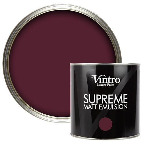 Vintro | Luxury Matt Emulsion | Smooth Chalky Finish | Multi Surface Paint | for Walls, Ceilings, Wood and Metal 2.5L (Dark Purple - Sweet Damson, 2.5 Litre)