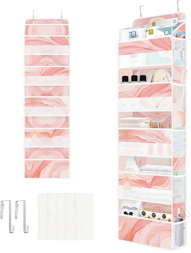 Clastyle Rosa Tür Hängeaufbewahrung für Kinder Türorganizer | Hängeorganizer für Camping Bad Schrank Schlafzimmer Badezimmer Tür Organizer Spielzeug Windel