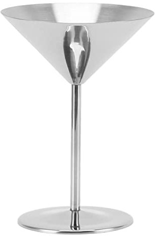 Akozon Creative Bicchiere da Cocktail con Piede Alto in Acciaio Inossidabile 304 con Finitura a Specchio - Coppa Martini per Bar e Feste, Bicchieri Durevoli per Cocktail e Vino