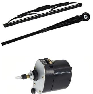 Scheibenwischermotor 12V, Wischermotor Scheibenwischermotor 12V 105° mit Wischerarm und Wischerblatt, Wischermotor Universal, Wischermotor Traktor, für fast alle Traktor Traktoren
