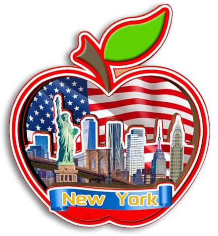 Quwsne Kühlschrankmagnet New York USA Amerika Kühlschrankmagnet Stadt Reise Souvenirs Touristengeschenke 3D klassische Sehenswürdigkeiten handgefertigt Handwerk Heimdekoration -3345