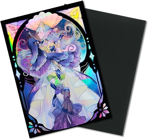 50 PCS Holographische Kartenhüllen für YGO Art Anime Kartenhüllen in japanischer Größe Schützer Sammelkartenhüllen 63 mm x 90 mm