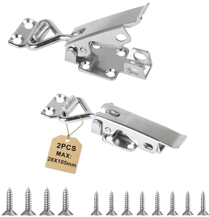 EXLECO 2Pcs Morsetti a Ginocchiera Inossidabile Max.28x105mm, Capacità di Carico 3KN, Chiusura a Leva Metallo, Chiavistello Regolabili 36mm, Blocco Stecca Toggle, Morsetto a Sgancio Rapido pour Porta