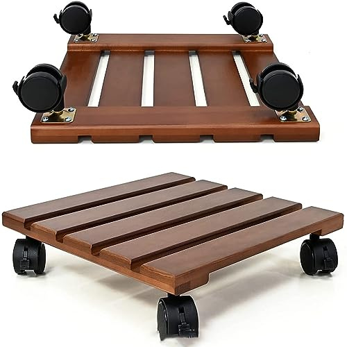 Rullo per piante con ruote bloccabili, versatile per interni ed esterni, supporto per piante resistente su ruote