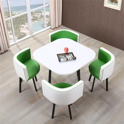 Rundes Küchen-Esstisch-Set mit 4 Stühlen, 5-teiliges Frühstücksbar-Konferenztisch, 80 x 75 cm, stilvolles und kompaktes Design für Zuhause und Büro