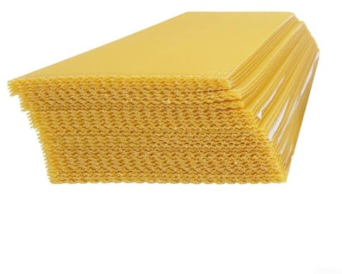30 stycken bivaxplattor för biodlare och ljustillverkning, 100 % naturligt bikakemedel 415 x 195 mm, gula vaxplattor för bikupor