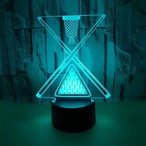 Jinson well 3D Billard Lampe optische Illusion Nachtlicht, 7 Farbwechsel Touch Switch Tisch Schreibtisch Dekoration Lampen Acryl Flat ABS Base USB Kabel kreatives Spielzeug