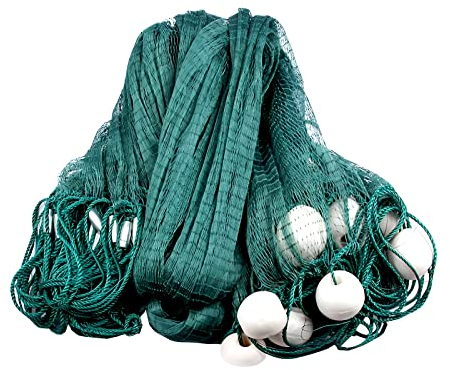 BYWWANG 1Pcs 2M x 5M Fischnetz Zugnetz Zum Abfischen Fischernetz Angelzubehör Schleppnetz Zum Abfischen Angelnetz Mit Stahlanhänger und Schwimmer, Geeignet für Flache Seen und Teiche