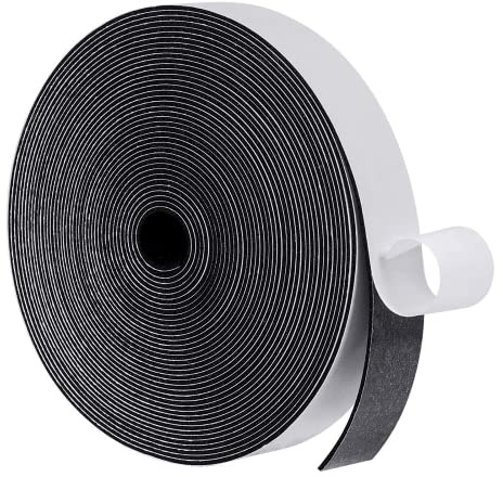 MAGZO Weather Stripping Door Seal, 1 Inch Wide X 1/16 Inch Thick Adhesive Foam Tape Soundproof Weatherstripping for Windows, 1 Rolls Total 33FT Black
