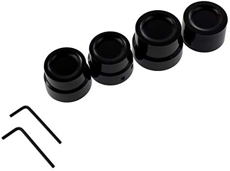 HDBUBALUS Främre bakre axel mutteröverdrag axel lock passar till Harley Sportster XL 1200 Dyna Softail Fat Boy Touring Street Road Electra Tri Glide 4 st Svart | Svart, set med 4, mutterlock passar för Sportster Dyna Softail Touring Trike