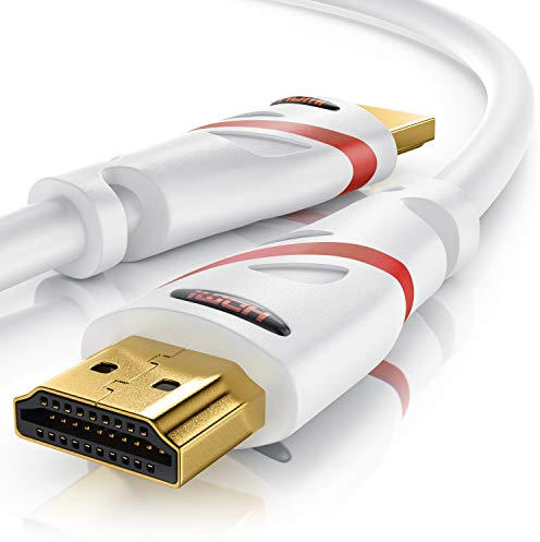 CSL - 8k HDMI Kabel 2.1 1m Meter - 8K @ 60Hz / 120Hz - 4K @ 240Hz - 48 Gbit/s - HDMI 2.1 2.0a 2.0b - 3D - Highspeed - HDTV - UHD II - Dynamic HDR-10+ - eARC - Variable Refresh Rate VRR - weiß