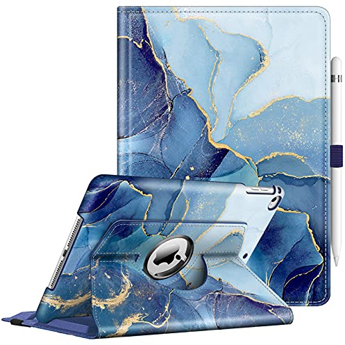 FINTIE Cover per iPad 9,7 pollici, custodia di protezione a 360°, rotazione per 6°, 5°, aria 2, aria, custodia per sonno/sveglia automatica, marmo oceano
