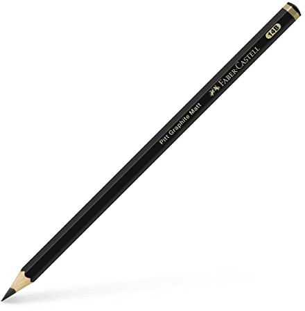 Faber-Castell 115214 - Caja 12 Lápices Pitt Grafito Mate - 14B - Negro