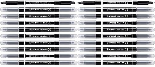 STABILO-STABILO-Filzstift und Fineliner in einem-Trio 2 in 1-2x 10er Pack-schwarz