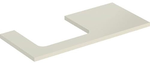 Keramag Geberit ONE Waschtischplatte, Ausschnitt Links, für Aufsatzwaschtisch, 105x3x47cm, 505.304.00.; Farbe: Sand-grau lackiert hochglänzend