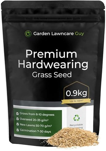 Hard Wearing Grass Seed - Premium Fast Growing Grass Seed for Dogs & Kids - 15-45m² - Garden Lawncare Guy