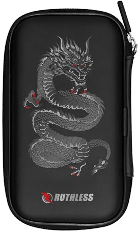 RUTHLESS Darttasche | Professionelle Darttasche zur Aufbewahrung, Schwarz , Drache, RUTHW764