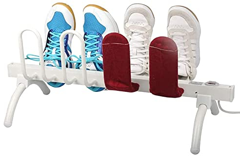 N/A Sèche-Serviettes Blanc pour Salle de Bain, Séchoir à Chaussures électrique avec Interrupteur, Sèche-Chaussures, Support à Chaussures Sèche-Chaussures Électrique Au Sol, Température Constante Int