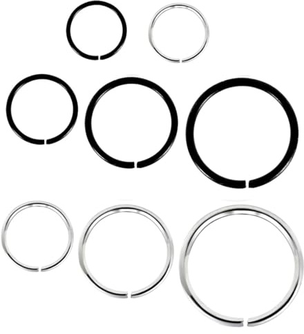 JEXOWIQ 8 pcs faux piercing nez,Piercing Nez Anneau 18G 1.0mm 6/8/10/12mm Faux Piercing Nez Acier Chirurgical Piercing Helix Piercing Lèvre Cartilage Bijoux de Piercing