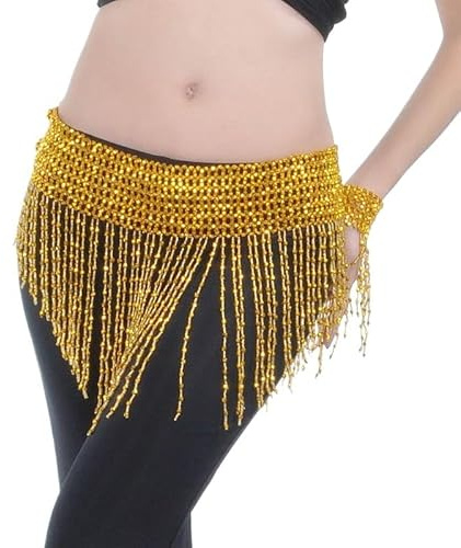 Traje Danza Oriental Pañuelo for la cadera for danza del vientre con cuentas brillantes hecho a mano for mujer, cadena for la cintura, cinturón for falda, fiesta de carnaval Danza Del Vientre(1)