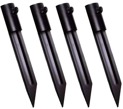 TopHomer 4 Pcs Metal Garden Stakes for Outdoor Lights, 27mm Adjustable Torch Stand, Replacement for Solar Lights, Freestanding Poles, Fishing Rods, and Flagpoles