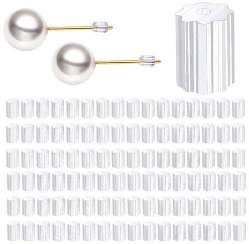 KEYRI 400 Piezas Topes de Espalda de Seguridad de Pendiente | Hebilla para Pendientes Silicona para la Parte Posterior de los Pendientes Tapones de Silicona de Repuesto Pequeños