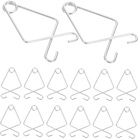 TEMPNAP 50 Stück Deckenhaken Deckengitterhaken Deckenbügel Deckenhänge Deckenaufhänger Fallen Lassen Haken Für Deckenplatten Drahthaken Deckenclips Fallen Lassen Stahl Silver