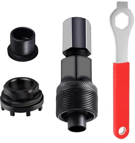 WanderGo Kurbelabzieher Fahrrad Lockring Tool 42mm Fahrrad Tretlager Werkzeug set mit Schraubenschlüssel Crank Puller Kurbel Entferner Kompatibel mit ISIS 8-Zahn Innenlager Werkzeug für Viele Fahrrad