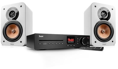 Teufel Ultima 20 KOMBO 3 SE - Canal HiFi estéreo con Bluetooth y CD, potente, LAN, WiFi, radio digital Dab+, USB, sistema de 3 vías, música, películas, juegos (blanco)
