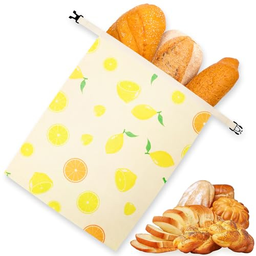 Yokudo Reusable Beeswax Bread Bags – Beeswax Lined Bread Bag for Sourdough & Homemade Bread, Fresh Bread Storage 12 x 16 Inch(1pcs)