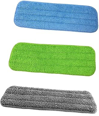 Homoyoyo 3pièces Serpillère De Rechange pour Balai Pulvérisateur Pack Bleu Vert Gris Chiffon Microfibre Haute Absorption Et Facile à Stocker pour Sols Et Surfaces Ménagères