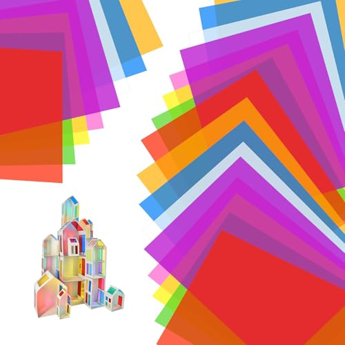 56 Blatt Transparentpapier Bunt, 8 Farben Transparentpapier a4, Laternenpapier Transparent,Durchsichtiges Papier zum Basteln von Laternen für Feiertage, Basteln, Dekoration