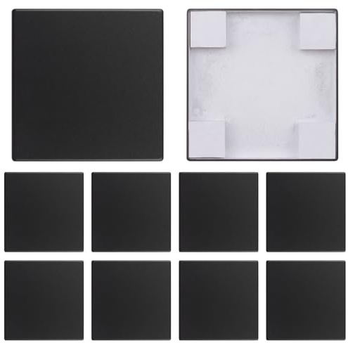 UFURMATE Set mit 10 leeren Wandplatten aus Kunststoff ohne Schrauben für nicht verwendete Steckdosen oder Schalter Schwarz 8,6 x 8,6 cm