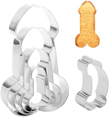 5 Pezzi Stampi Biscotti Pene in Acciaio Inox Tagliabiscotti Divertenti Erotici per Festa Addio al Nubilato Donna Gadget Scherzo Formine per Dolci Regalo Compleanno Bachelorette Party Decorazione