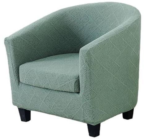 Fasbuy 3D Jacquard Sesselbezug Elastisch 2-teilig Sesselüberwurf Sesselhusse mit Sitzbezug, Waschbar rutschfest Sesselschoner für Tullsta Clubsessel Cocktailsessel Wohnzimmer Büro (Grün)