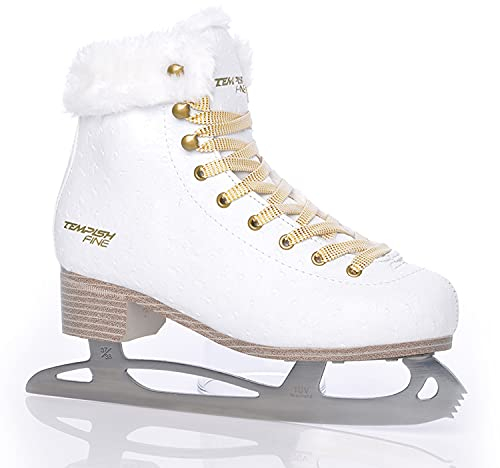 TEMPISH Damen prøve TEMPISH FINE Schlittschuh Damen mit Kunstfell Eiskunstlauf Freizeit bequem warm I wei , Weiß, 38 EU