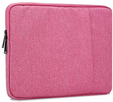 Cadorabo Laptop/Tablet Tasche 14' Zoll in PINK – Notebook Computer Tasche aus Stoff mit Samt-Innenfutter und Fach mit Anti-Kratz Reißverschluss – Schutzhülle Sleeve Case