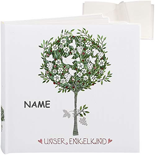 alles-meine.de GmbH großes Fotoalbum/Fotobuch - Erinnerungsalbum unser Enkelkind - inkl. Name Album - Buch - zum selbst gestalten - Gebunden - blanko weiß - 60 weiße Seiten..