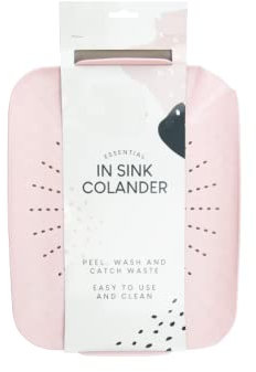 TRTO Pink Sink Colander Peel Wash and Catch Waste Easy Use & Clean