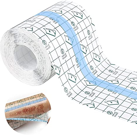 Mecctuck Benda Trasparente Impermeabile, 10cm x 10m Bendaggio Antiallergico, Antibatterica Trasparente Nastro, Nastro Adesivo Rotolo di Pellicola Trasparente, Trasparente Ferita Adesivo Fixer