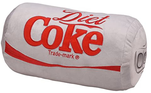 Coca Cola Diet Coke Can Classic Gray Embroidered Plush Throw Pillow, 13 in