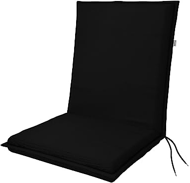 Doppler Auflage Niederlehner Elegant Anthrazit I Gartenstuhl-Polster 100x48x6cm aus Baumwolle & Polyester I Sitzauflage weich & bequem I Sitzkissen zum Festbinden an Gartenstuhl