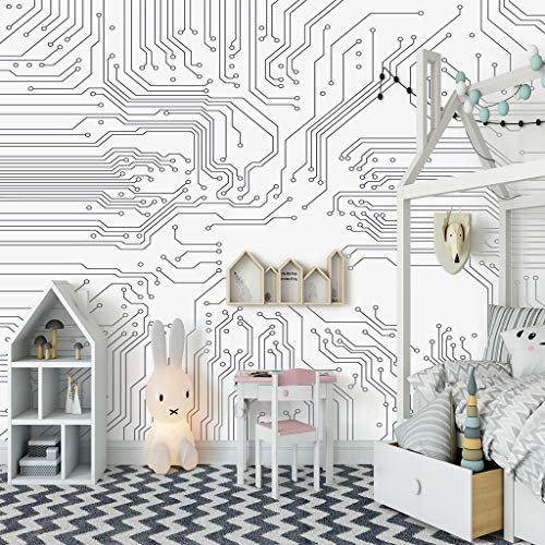TFLABS Papier peint intissé Noir, blanc et carton Taille:L150CMxH105CM Décoration Murale Poster Tableaux Muraux Tapisserie Photo