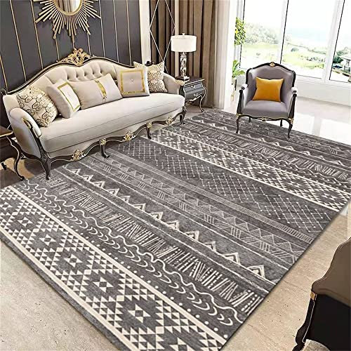 RUGMRZ Area Rug Fleckerlteppich Teppich Für Esszimmer Grauer Wohnzimmer Rechteck leicht zu reinigen Moderne Wohn Accessoires Teppichs 75 x 190 cm