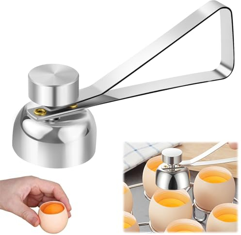 Topper de Huevo Abridor Separador de Cáscara Acero Inoxidable Cortador de Ccáscara de Huevo Removedor de Cáscara de Huevo para Huevo Duro Crudo/Blando