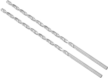 CoCud Barrenas Helicoidales de Acero de Alta Velocidad Extra Largas, Diámetro de 5,5 mm y Longitud de 200 mm, Barrena Helicoidal Recta, Para Metal, 2 Piezas